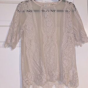 Cream Lace Top